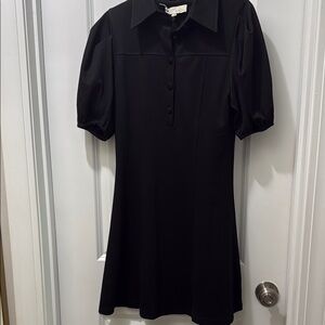 Pinch Black Puff-Sleeve Collared Mini Dress NWOT